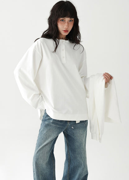 Neck shawl long T-shirt / AS1226