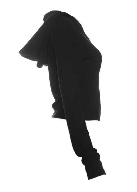 ダブルジッパーフード付きニットカーディガン / vo1264