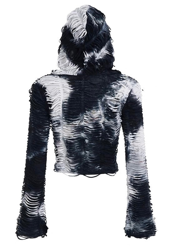 フード付きデザインスリムフィットトップス / VO1118