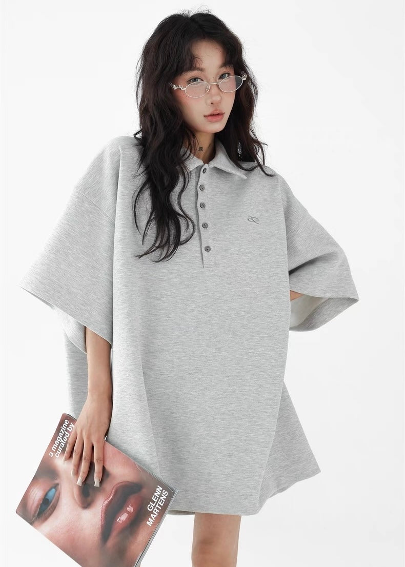 Casual loose half sleeve polo shirt / AS1268