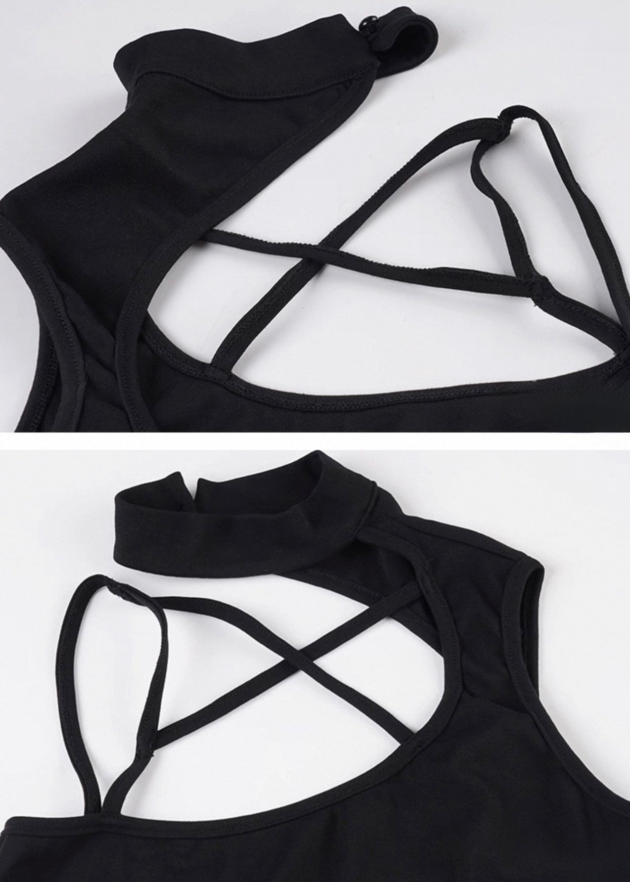 カットアウトバックレスノースリーブトップス / VO1113