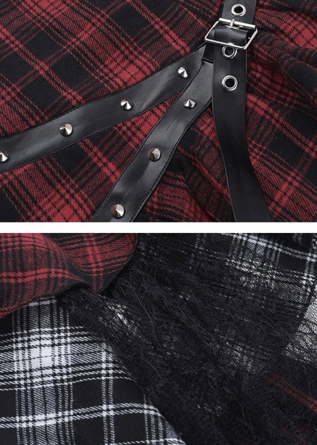 チェック柄イレギュラーワンピース / VO1215