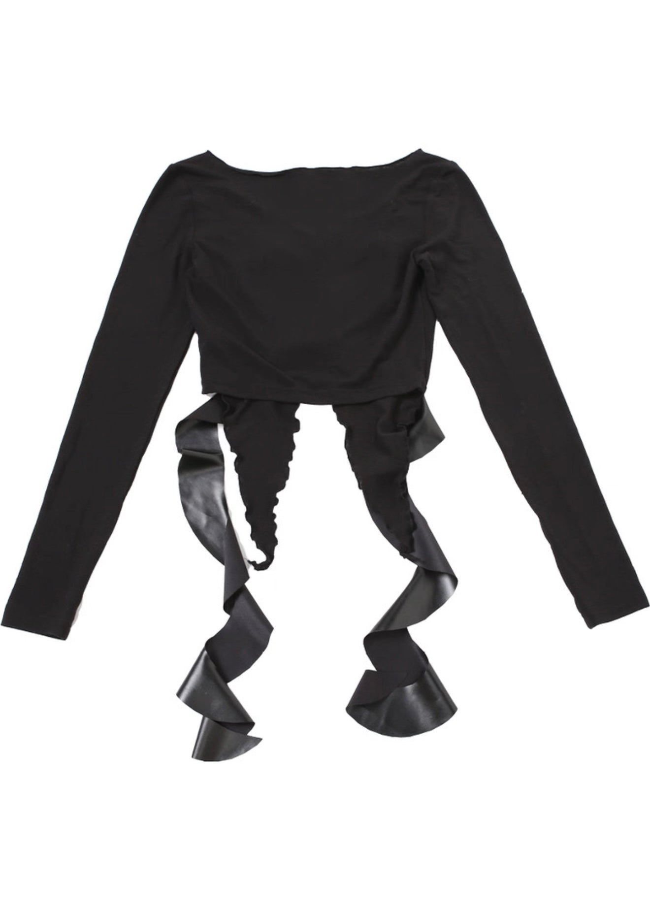 PUレザークロップドロングスリーブトップ / VO1188