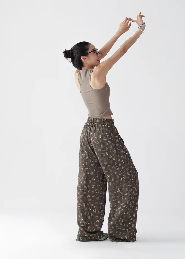 American Retro Drape Flower Pants Shorts & Long Pants / AS1283
