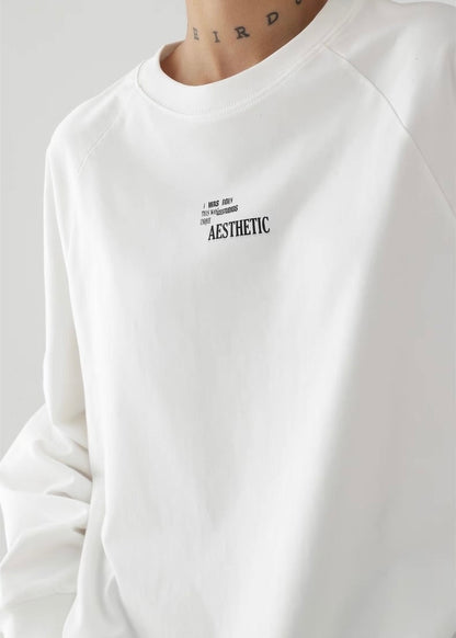 Basic print round neck long sleeve shirt / AS1263