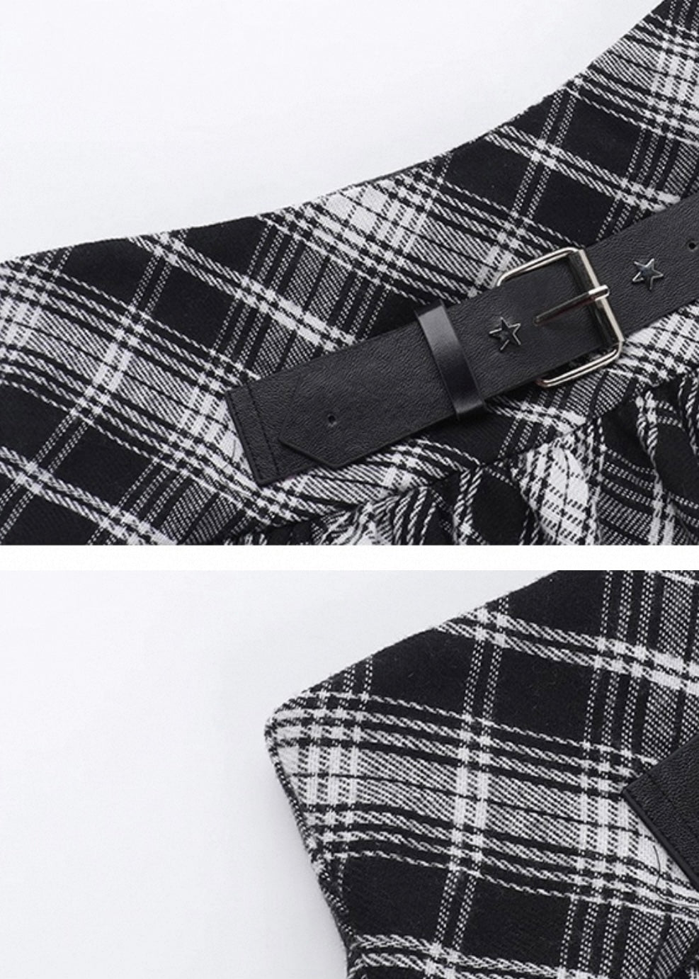 チェック柄レース付きミニスカート / VO1206