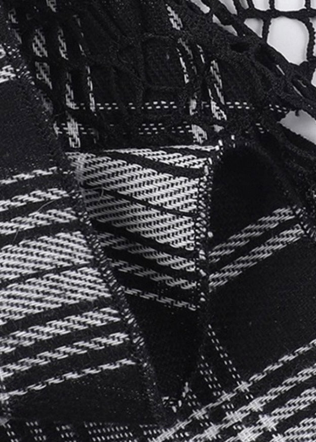 チェック柄レース付きミニスカート / VO1206