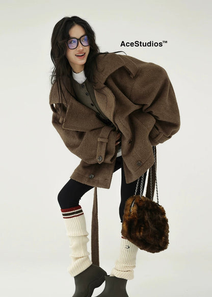 wool coat suit with straps / AS1158 