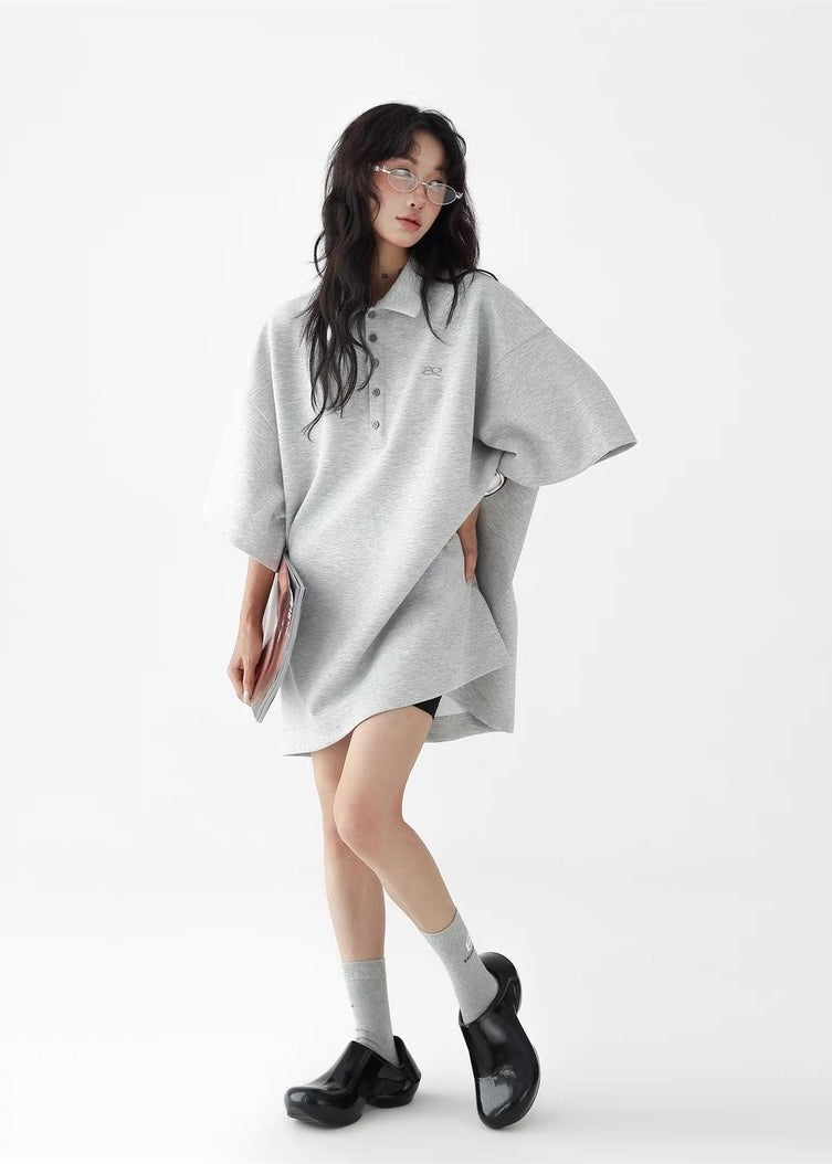 Casual loose half sleeve polo shirt / AS1268