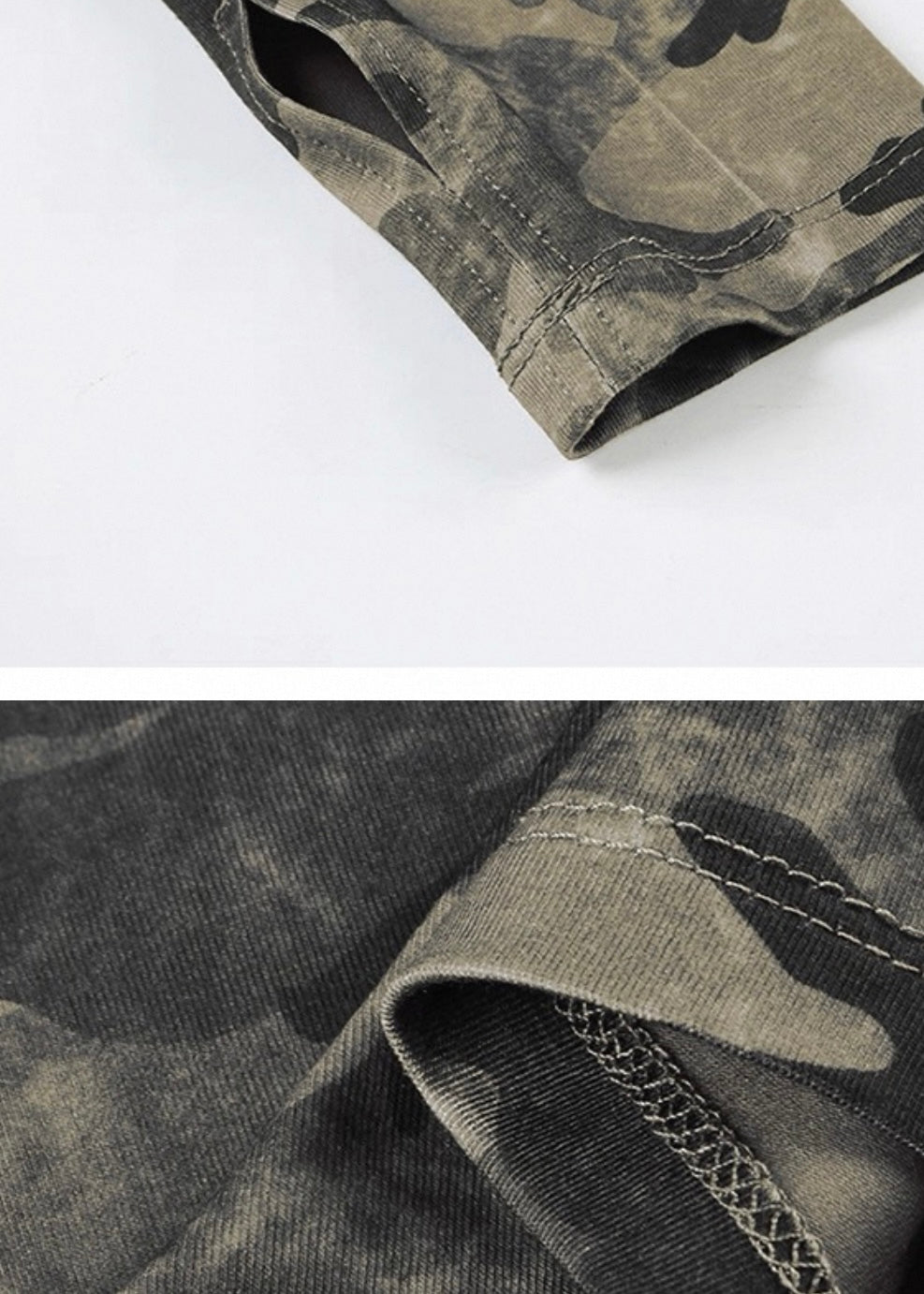 フード付き迷彩柄ダブルジップジャケット / VO1228