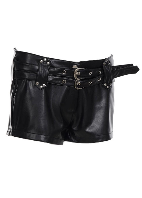 ダブルベルトPUレザーショーツ / VO1318