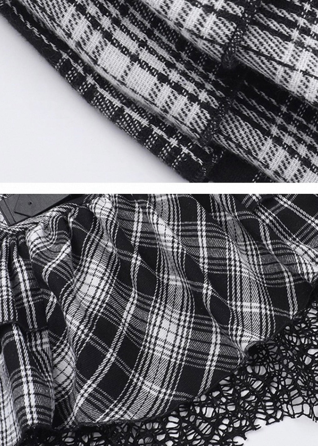 チェック柄レース付きミニスカート / VO1206