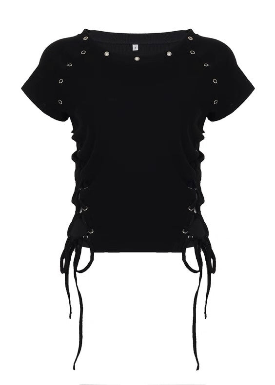 ダークアイレットデザイン半袖シャツ / VO1122