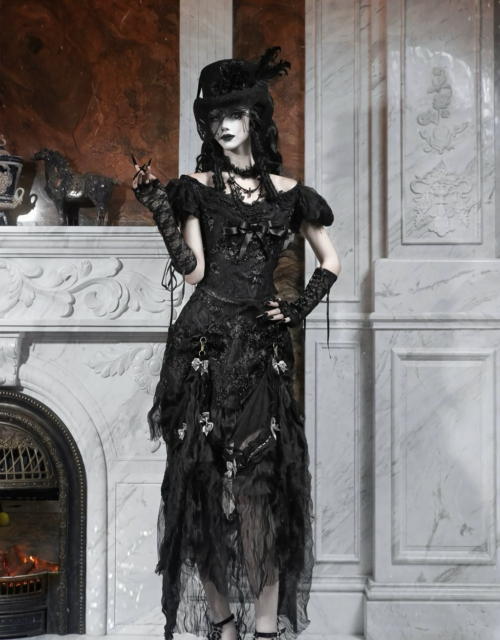 Gothic Long Tailored Skirt & Petti Coat / NC07