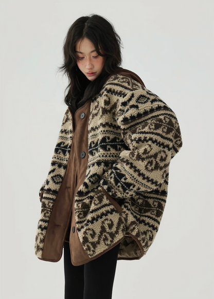leopard knit cardigan / AS1122