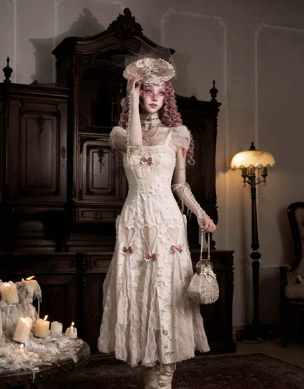 Cotton Love Bow Hollow Strap Dress / DR05