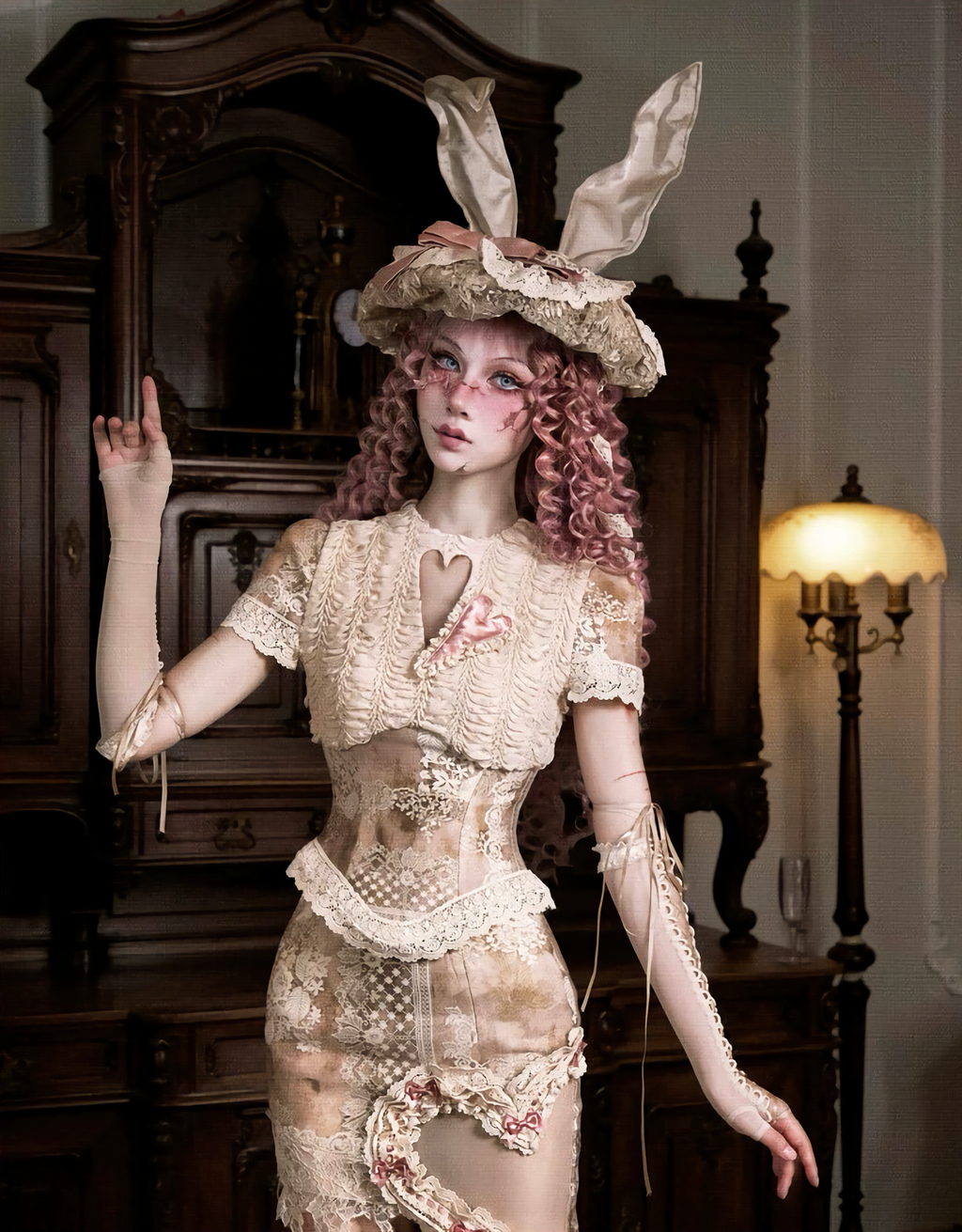 Elegant Love Retro Short Lace Top / DR06