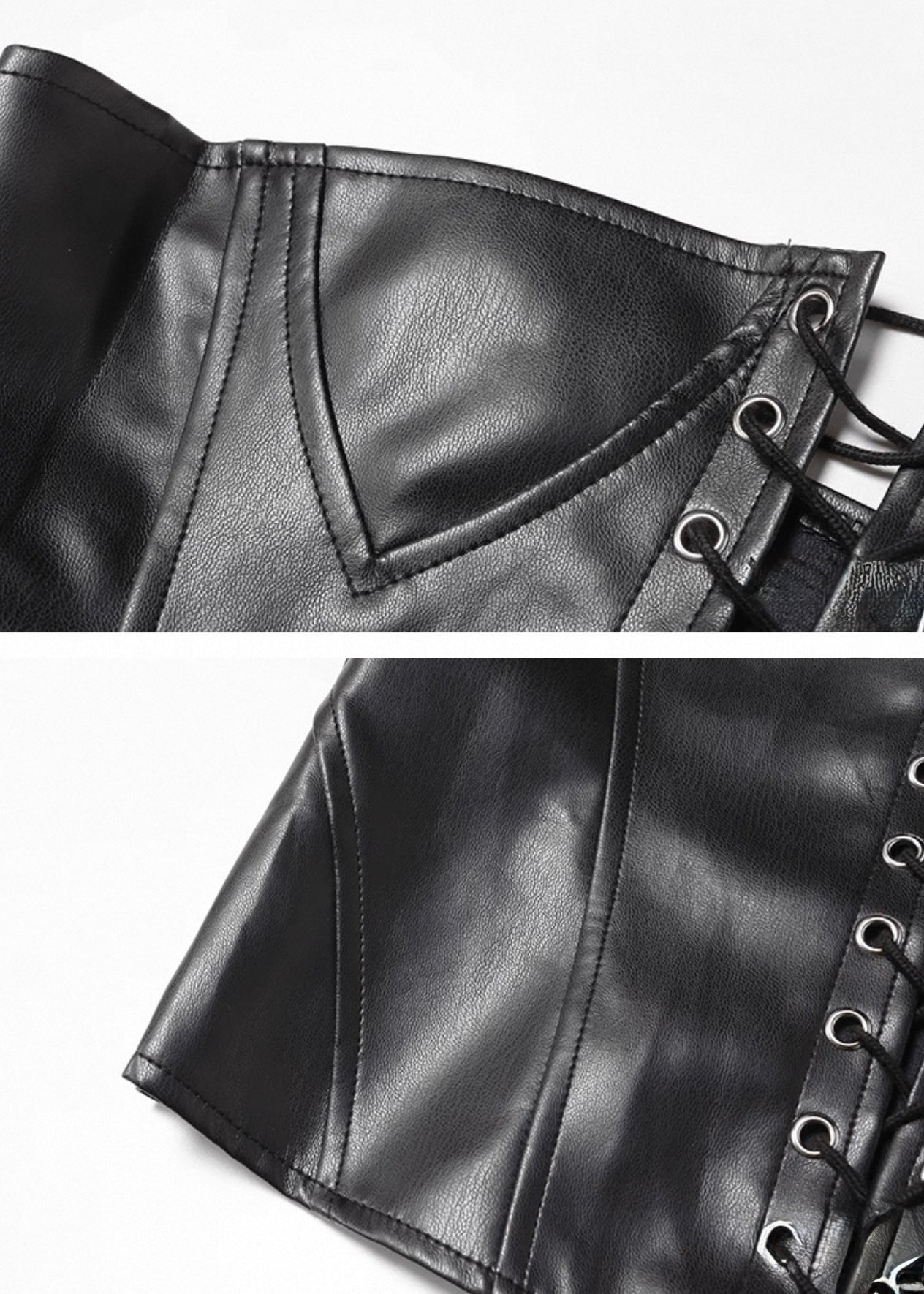 PUレザーバンドートップ / VO1129