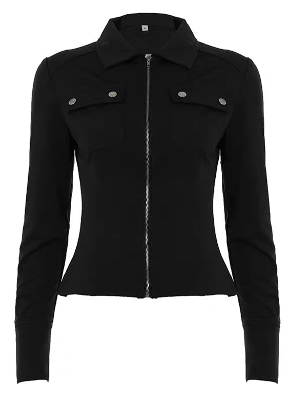 ジップアップラペル長袖シャツ / VO1316