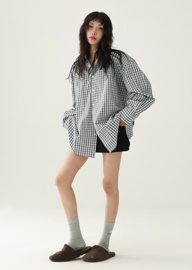 American retro check shirt / AS1214 