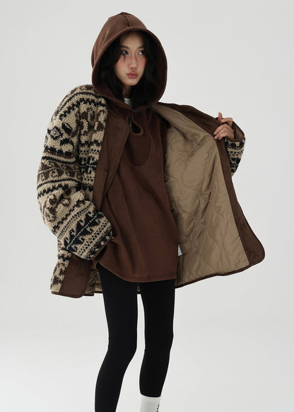 Velvet hollow hooded sweatshirt /AS1167