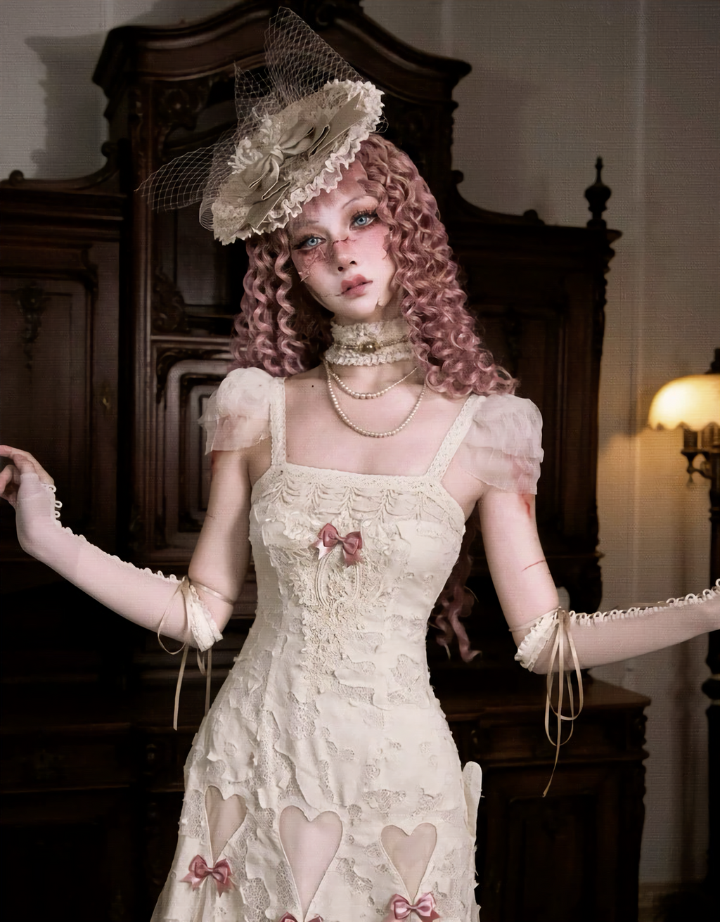 Cotton Love Bow Hollow Strap Dress / DR05