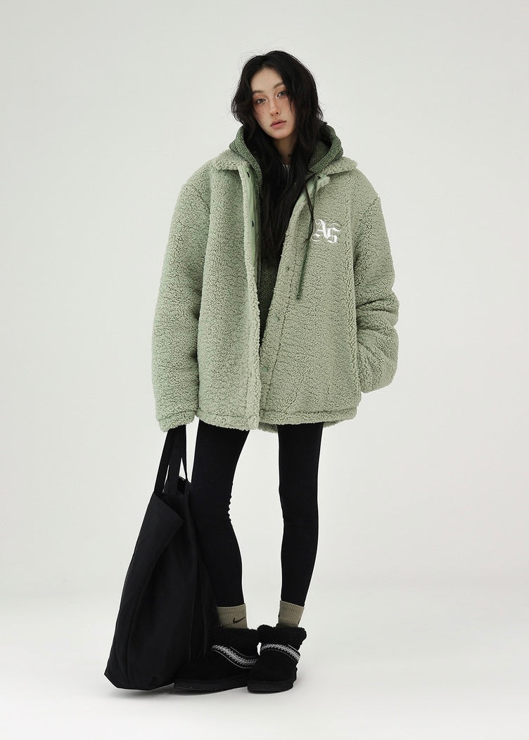 Padded jacket with lambswool embroidery / AS1163 