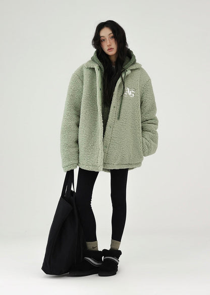 Padded jacket with lambswool embroidery / AS1163 