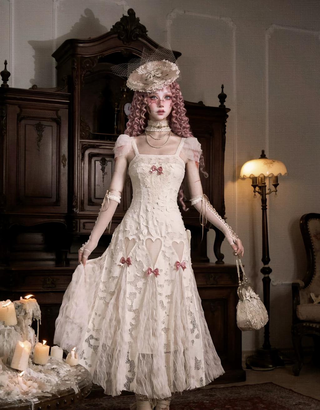 Cotton Love Bow Hollow Strap Dress / DR05