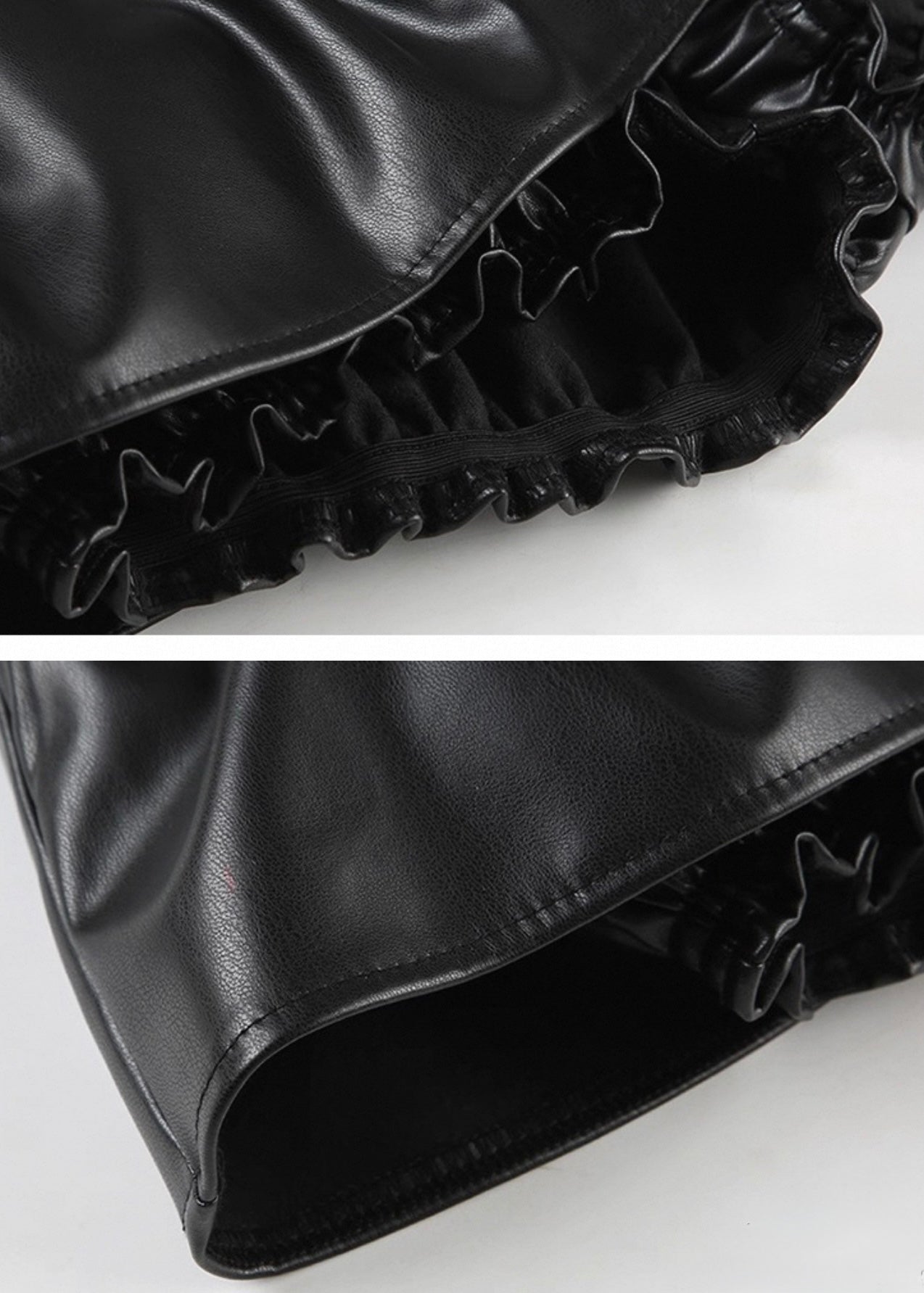 PUレザーショートフラワーパンツスカート / VO1127