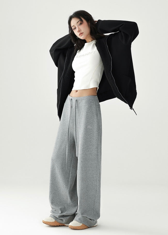 Loose drawstring straight pants / AS1203