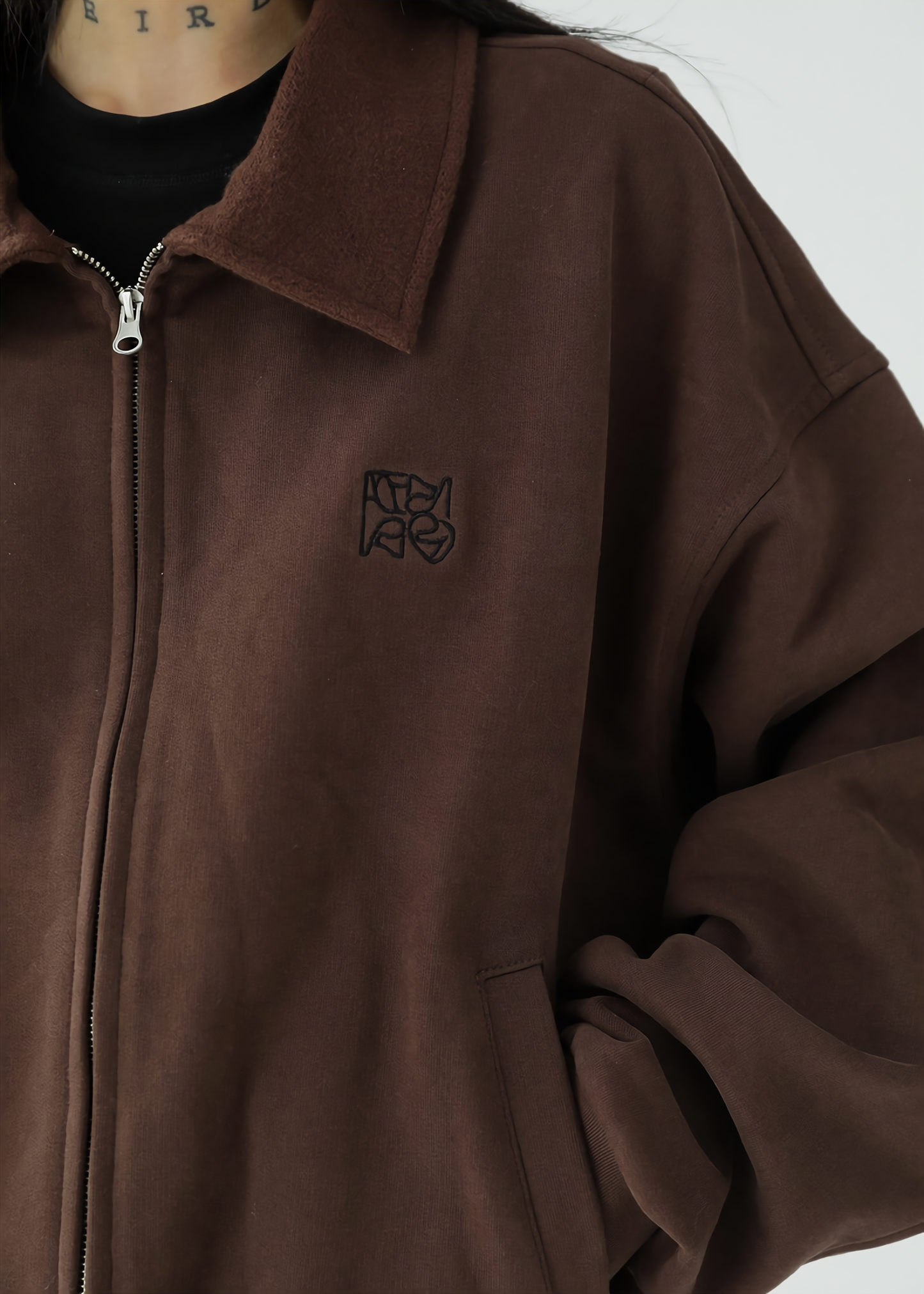 lapel zipper cardigan jacket / AS1143 
