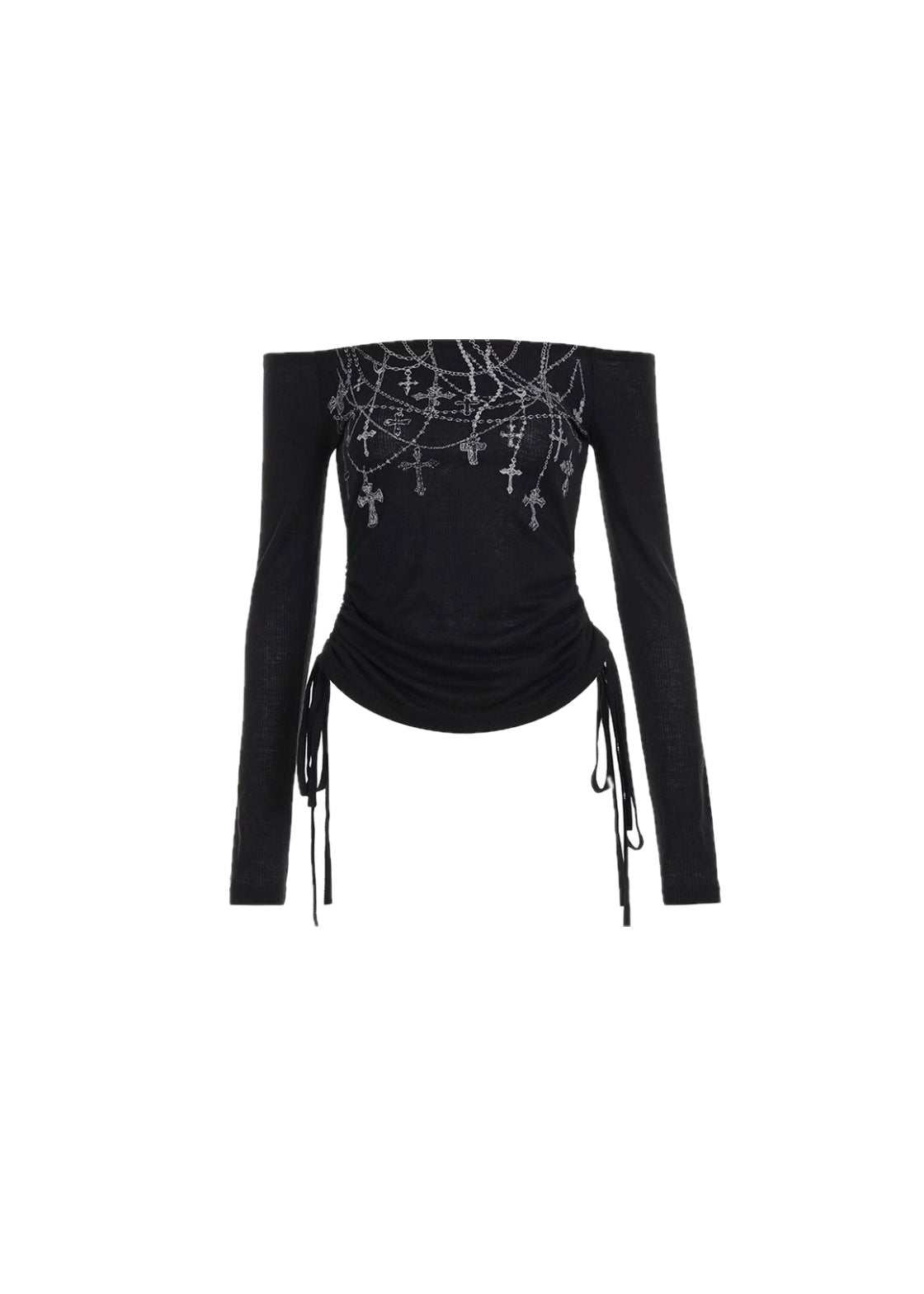 クロスチェーンプリントリボンT / vo1289