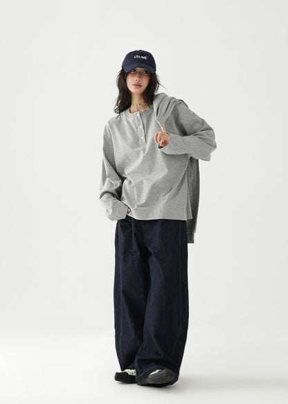 Neck shawl long T-shirt / AS1226