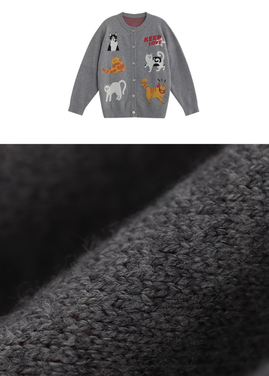 funny cat cardigan / AS1188