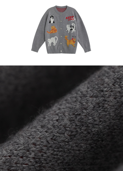 funny cat cardigan / AS1188
