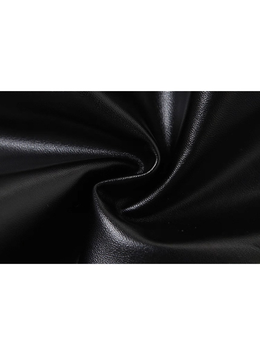 PUレザーホルターネックデザインスリムフィットショートベスト  / VO1108