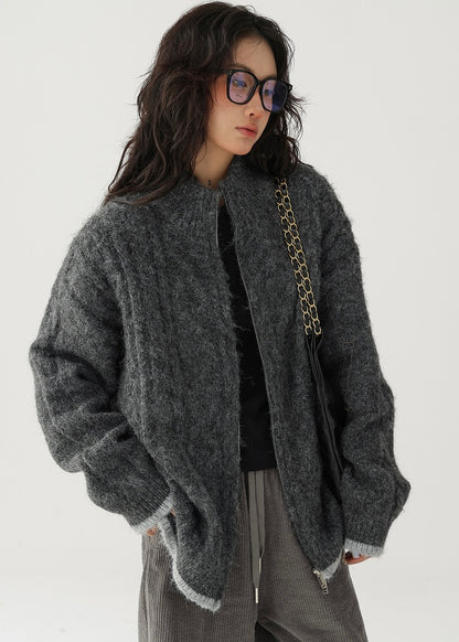 double zip knit cardigan / AS1184 