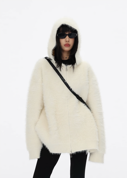 hooded sweater cardigan / AS1136 