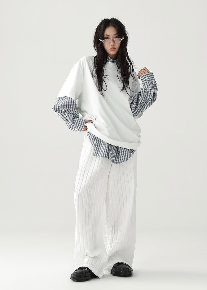 Loose straight wide pants / AS1201 