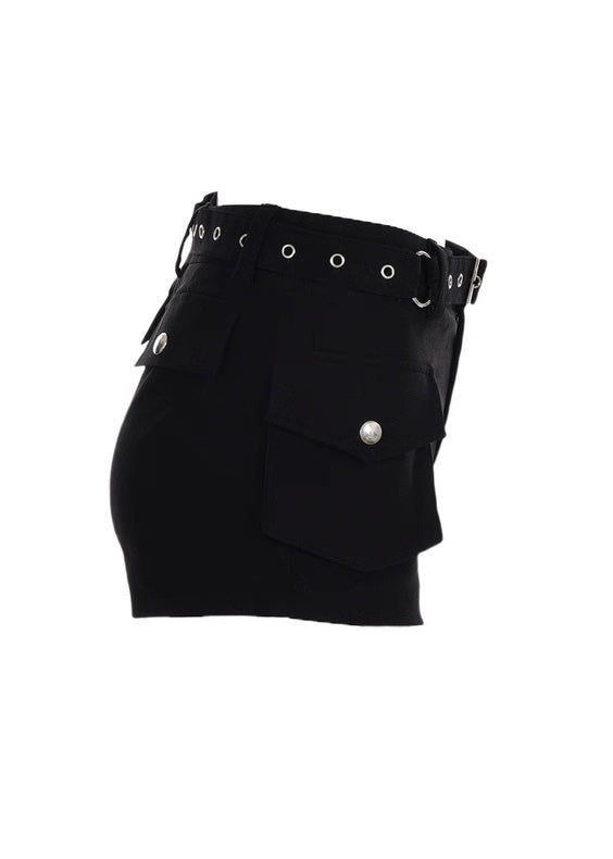 メタルベルトブラックショートパンツ / VO1135