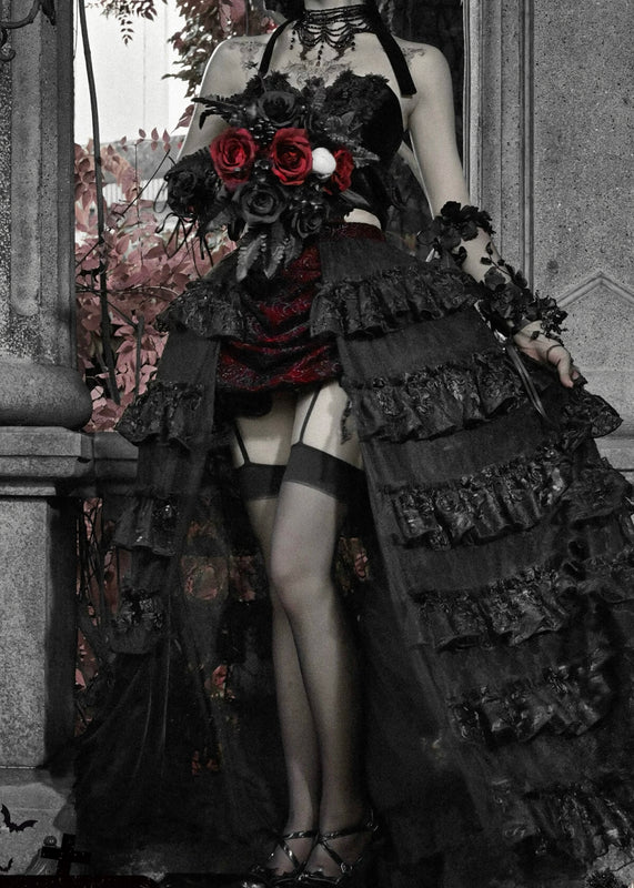 Scarlet Gothic Multi-Layer Tailored Skirt ＆ Cage Petti Coat / CT02
