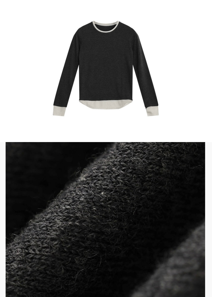 Patchwork long sleeve T-shirt / AS1221