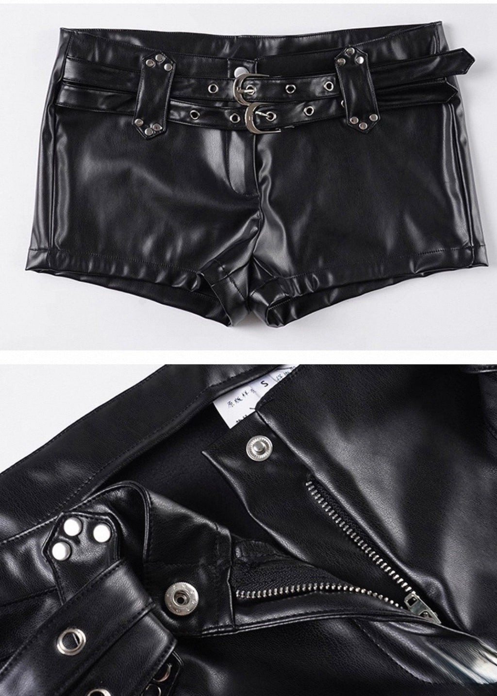 ダブルベルトPUレザーショーツ / VO1318