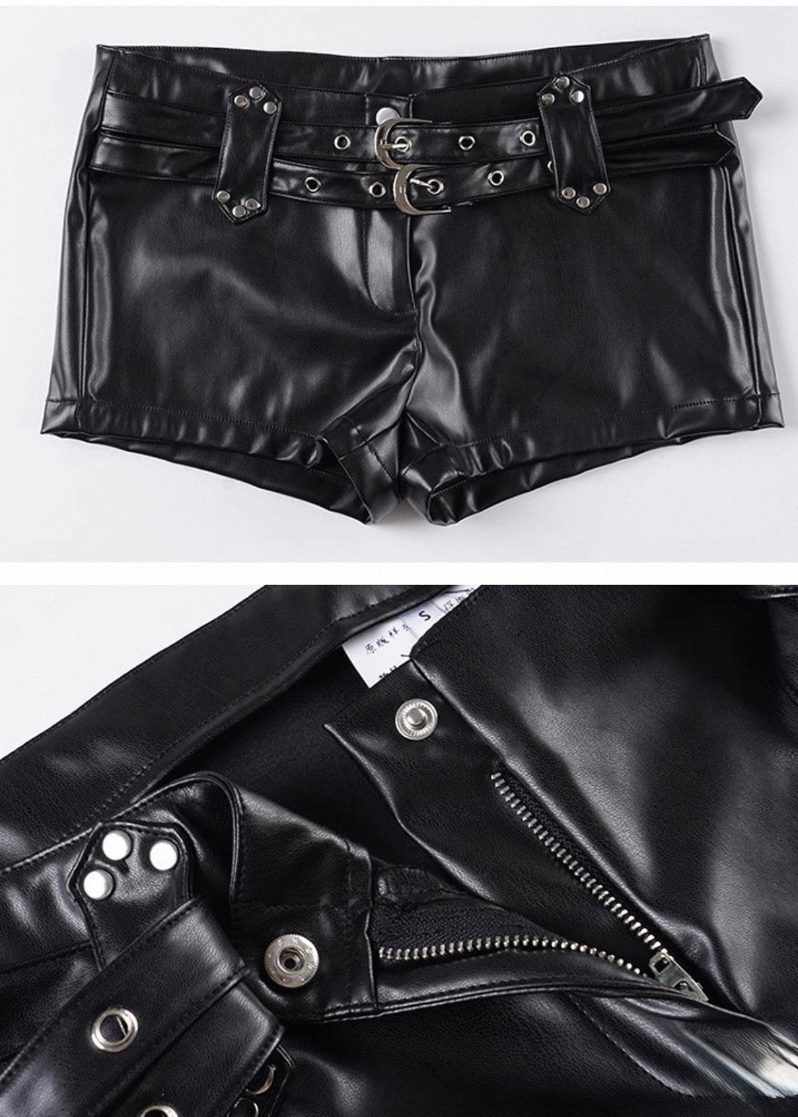 ダブルベルトPUレザーショーツ / VO1318