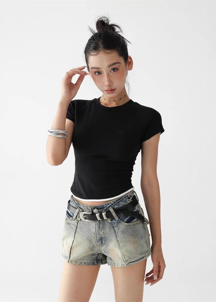 Slim fit short T-shirt / AS1289