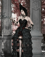 Crimson Gothic Velvet Corset Bustier & Gloves / CT01
