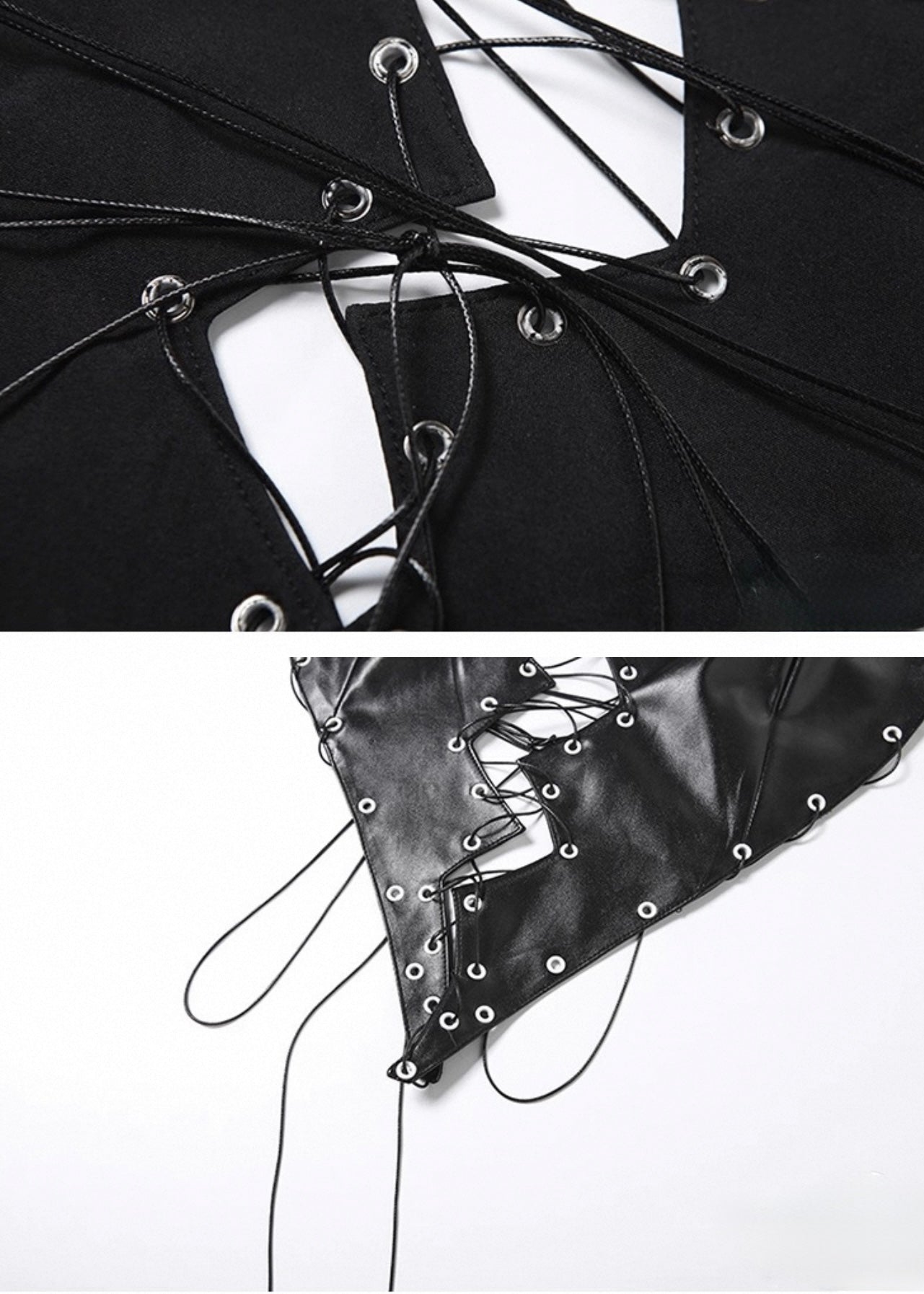 アイレットストラップPUレザーリングベスト / VO1110