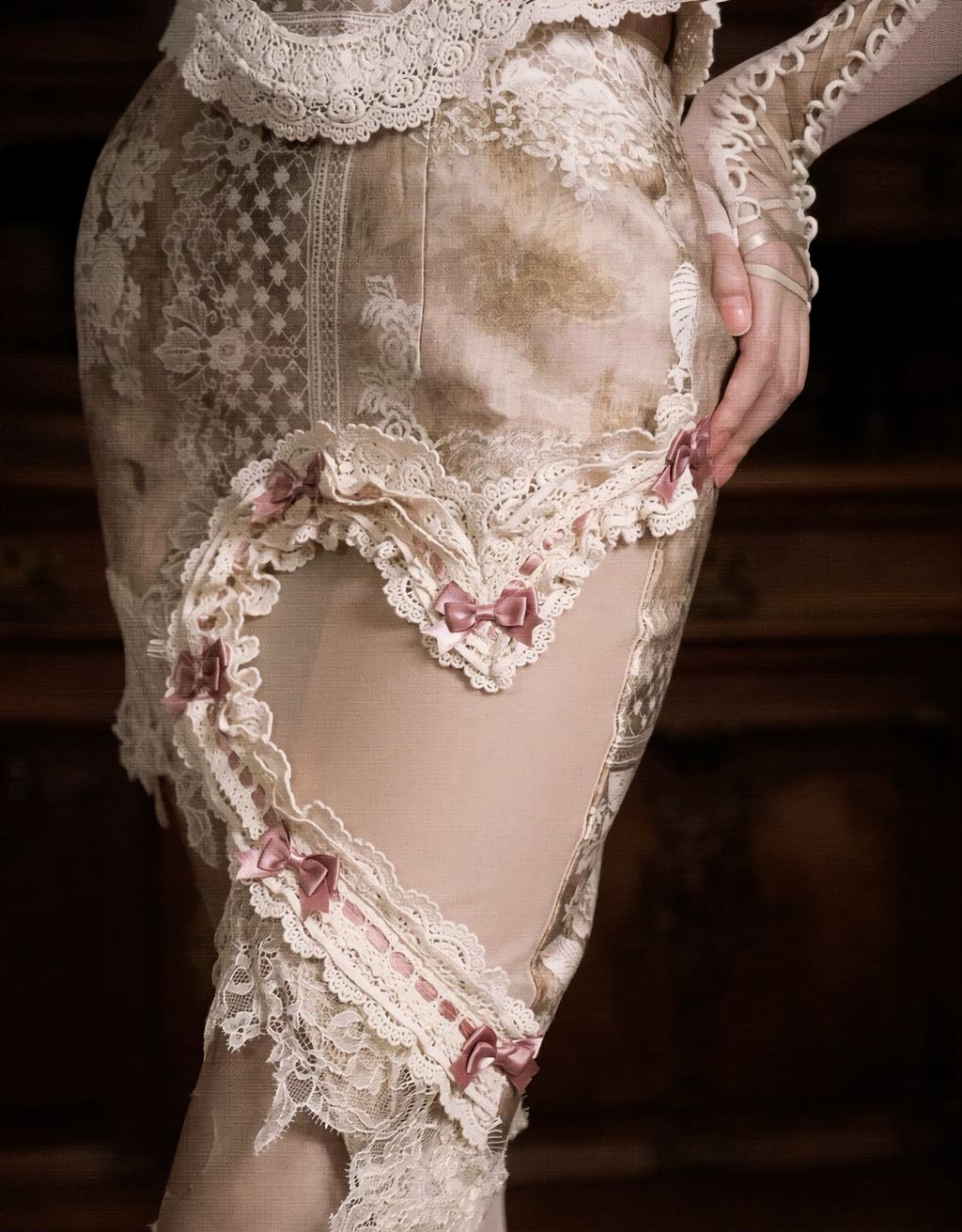 Elegant Rabbit Retro Bow Skirt & Stockings / DR07