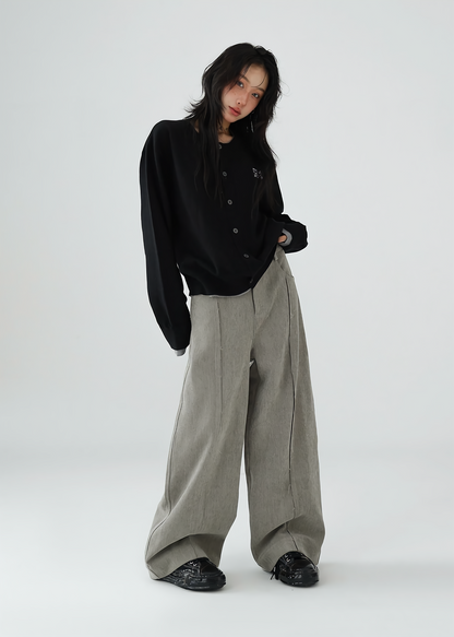 Loose casual chenille wide leg pants / AS1146 